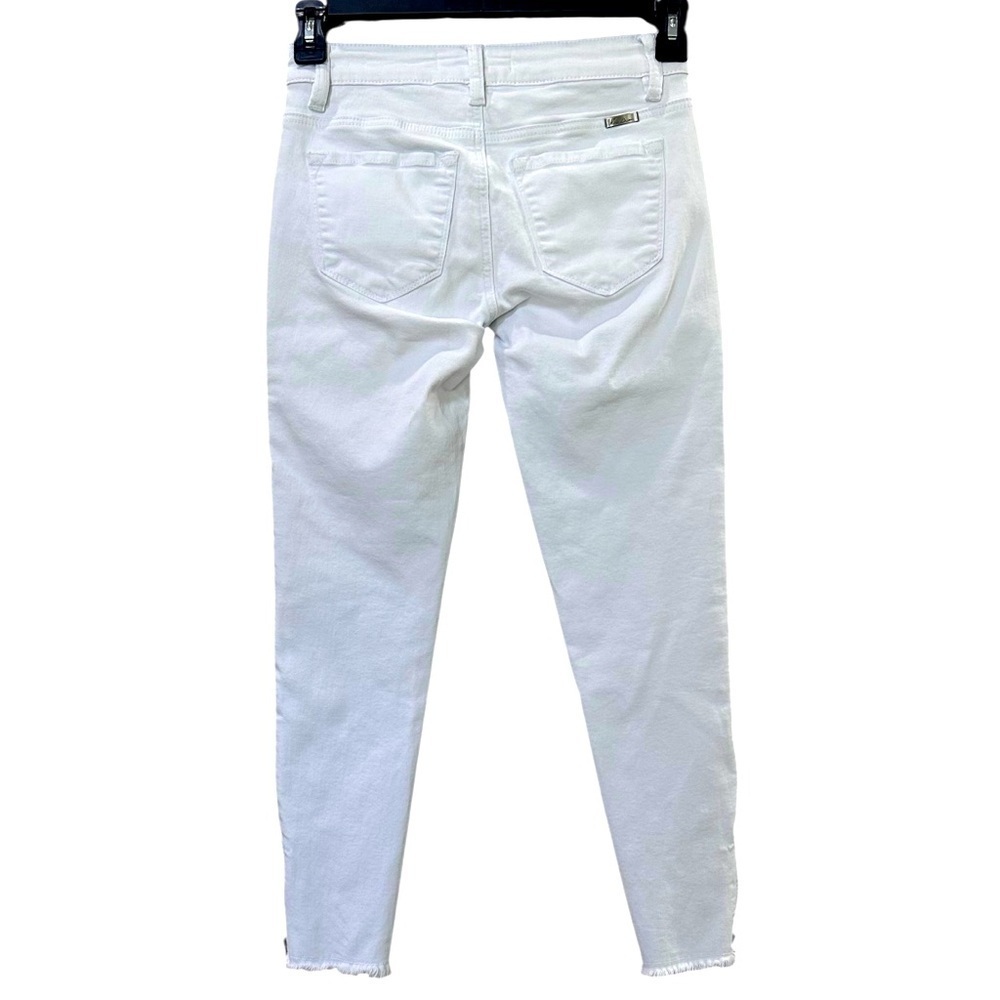 KanCan White Jeans Women’s Size 5/26 Mid Rise Skinny Zip Ankle Frayed Hem - Picture 2 of 12